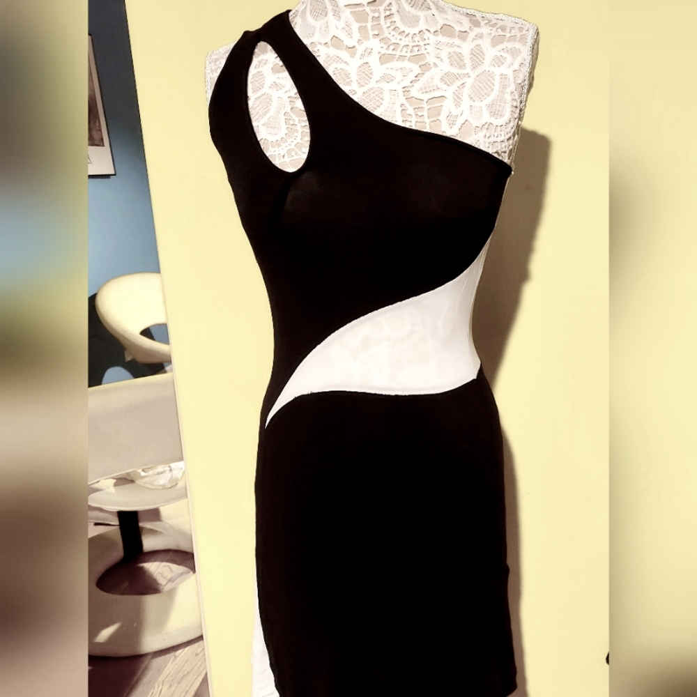 Versace stretchy silk evening mini dress